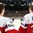 PRAGUE, CZECH REPUBLIC - MAY 2: The Czech Republic's Ondrej Nemec #23 and Jakub Krejcik #30 look on during the national anthem after a 4-2 preliminary round win over Latvia at the 2015 IIHF Ice Hockey World Championship. (Photo by Andre Ringuette/HHOF-IIHF Images)

